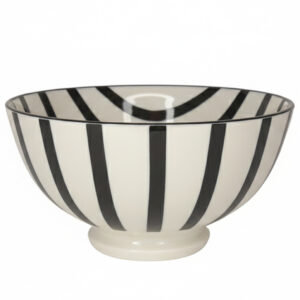 Black & White Stripped Desert Bowl
