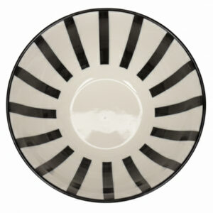 Black & White Stripped Desert Bowl