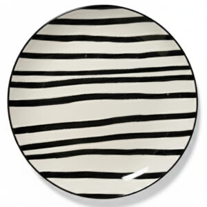 Black & White Stripped Dinner Plate