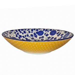 Cobalt Blue Blossom Pasta Bowl
