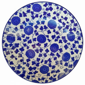 Cobalt Blue Blossom Pasta Bowl