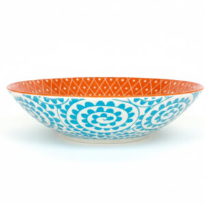 Orange Geometry Pasta Bowl